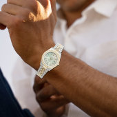 Personalized Two-Tone Watch ∣ Aqua Marble Gift Armbanduhr