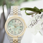 Personalized Two-Tone Watch ∣ Aqua Marble Gift Armbanduhr
