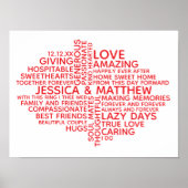 Personalized Typography Word Cloud for Couples Poster (Vorne)