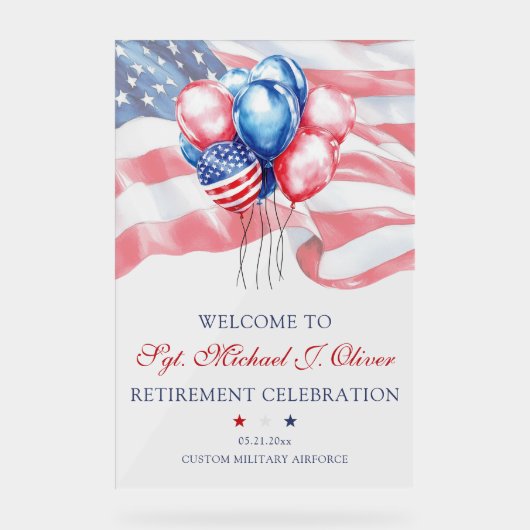 Personalized U.S. Military Retirement Acrylschild (Vorderseite)