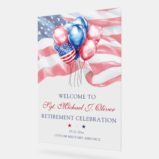 Personalized U.S. Military Retirement Acrylschild (Winkel)