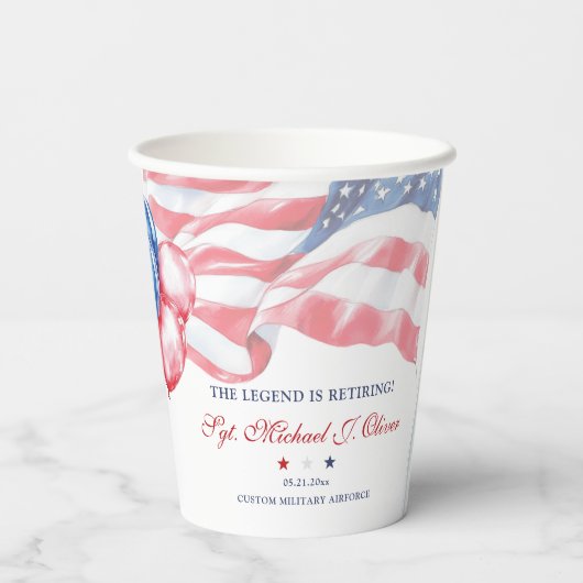 Personalized U.S. Military Retirement Pappbecher (Rückseite)