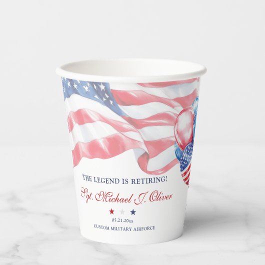 Personalized U.S. Military Retirement Pappbecher (Vorderseite)