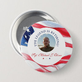 Personalized U.S. Military Retirement Photo Button