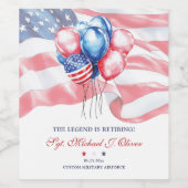 Personalized U.S. Military Retirement Weinetikett (Einzelnes Label)