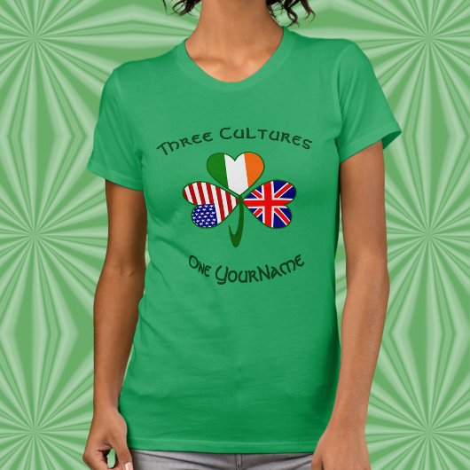 Personalized UK Ireland USA Shamrock Women’s T-Shirt