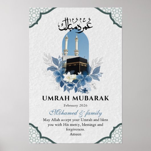 Personalized Umrah Mubarak Islamic Wall Art Poster (Vorne)