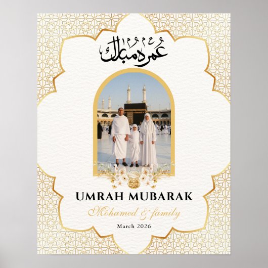 Personalized Umrah Mubarak Photo Poster Custom I (Vorne)