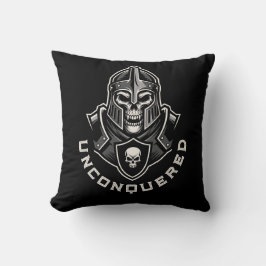 Personalized UNCONQUERED Skull Knight Throw Pillow Kissen