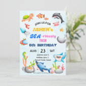 Personalized Under the Sea Downloadable Birthday I Einladung (Stehend Vorderseite)