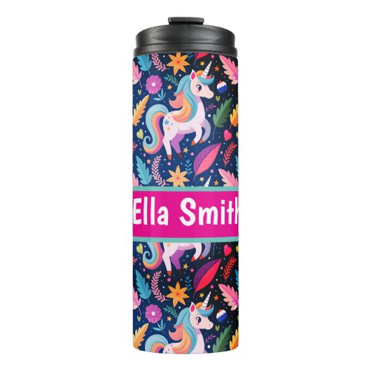Personalized unicorn drink tumbler thermosbecher (Vorderseite)