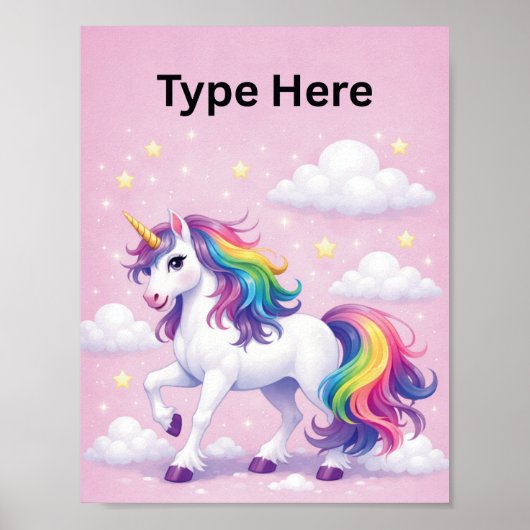 Personalized Unicorn Name Poster (Vorne)