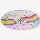 Personalized Unicorn, Rainbow and Butterfly Pappteller (Schrägansicht)
