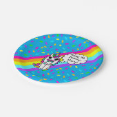 Personalized Unicorn, Rainbow and Butterfly Pappteller (Schrägansicht)