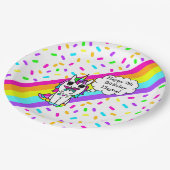 Personalized Unicorn, Rainbow and Butterfly Pappteller (Schrägansicht)