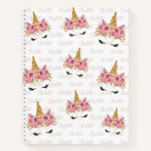 Personalized Unicorn Repeating Name Monogrammed  Notizblock (Vorderseite)
