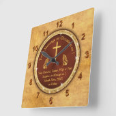 Personalized, Unique Religious Gifts for Him, Quadratische Wanduhr (Winkel)