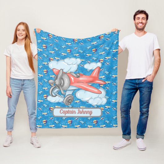 Personalized Up Up And Away Fleece Blanket (Beispiel)