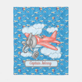 Personalized Up Up And Away Fleece Blanket