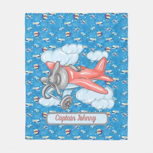 Personalized Up Up And Away Fleece Blanket (Vorderseite)