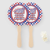 Personalized USA 250–Patriotic Retro Marquee Fächer (Vorne und Hinten)