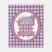 Personalized USA 250–Patriotic Retro Marquee Fleecedecke (Vorderseite)