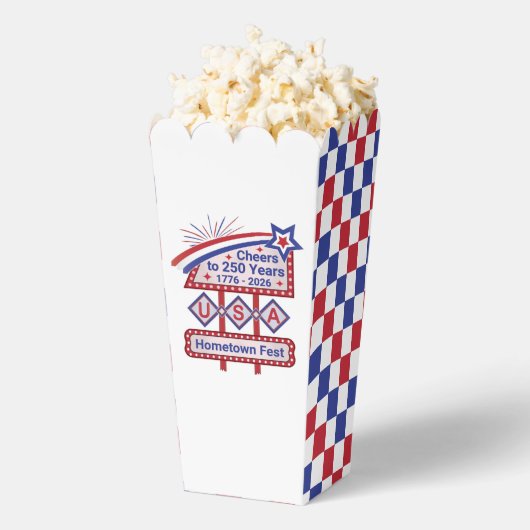 Personalized USA 250–Patriotic Retro Marquee Geschenkschachtel (Geplatzt)