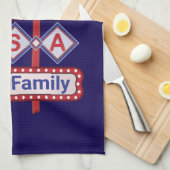 Personalized USA 250–Patriotic Retro Marquee Geschirrtuch (Viertel Falte)