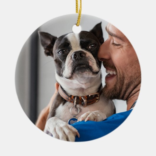 Personalized Using Pet's Photo & Name Keramik Ornament (Vorne)