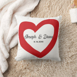 Personalized Valentine Anniversary Red Heart Names Kissen