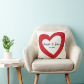 Personalized Valentine Anniversary Red Heart Names Kissen (Stuhl )
