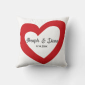Personalized Valentine Anniversary Red Heart Names Kissen (Rückseite)