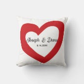 Personalized Valentine Anniversary Red Heart Names Kissen (Vorderseite)