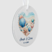 Personalized Valentine Anniversary Seashell Heart Ornament (Vorderseite)