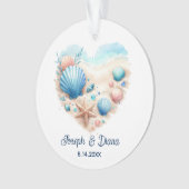 Personalized Valentine Anniversary Seashell Heart Ornament (Vorderseite)