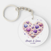 Personalized Valentine Anniversary Seashell Heart Schlüsselanhänger (Vorderseite)