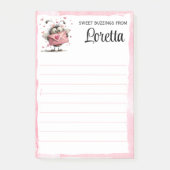 Personalized Valentine Bee Notepad Post-it Klebezettel (Vorderseite)