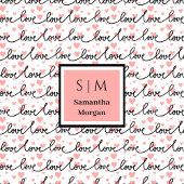 Personalized Valentine Blanket Pink Black Hearts Fleecedecke