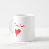 Personalized Valentine Coffee Mug, Custom Valentin Kaffeetasse (Vorderseite Links)