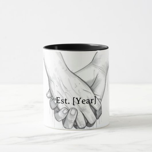 Personalized Valentine Couple Gift | Est. [Year]  Tasse (Zentrum)