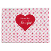 Personalized Valentine Favor Bag I Love You Hearts Große Geschenktüte (Vorderseite)