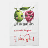 Personalized Valentine Food Pun Kitchen Towel Geschirrtuch (Vertikal)