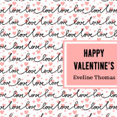 Personalized Valentine Gift Bag Pink Black Hearts Große Geschenktüte