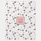 Personalized Valentine Gift Blanket Hand Drawn Tex Fleecedecke (Vorderseite)
