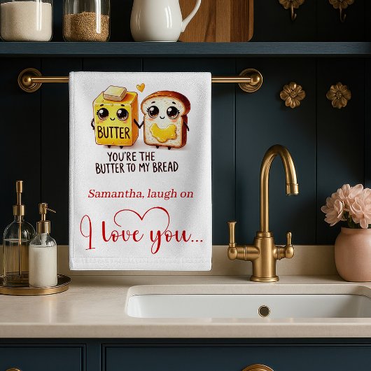 Personalized Valentine Gift Funny Food Towel Geschirrtuch