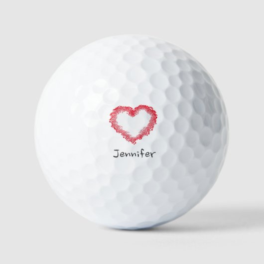 Personalized Valentine Heart Gift for Her Golfball (Vorderseite)