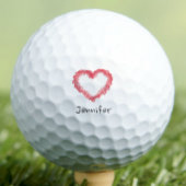 Personalized Valentine Heart Gift for Her Golfball