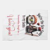 Personalized Valentine Kitchen Towel Cute Food Geschirrtuch (Horizontal)