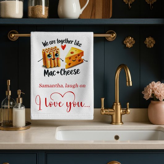 Personalized Valentine Kitchen Towel Food Puns Geschirrtuch