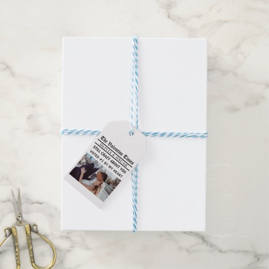 Personalized Valentine Newspaper Geschenkanhänger (Mit Garn)